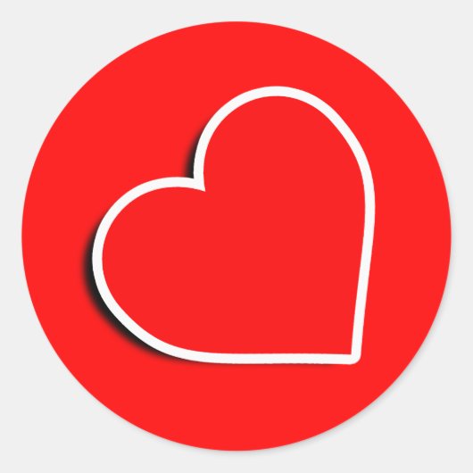 LEREN HART SYMBOOL 3D RONDE STICKER (Voorkant)