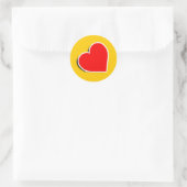 LEREN HART SYMBOOL 3D RONDE STICKER (Tas)