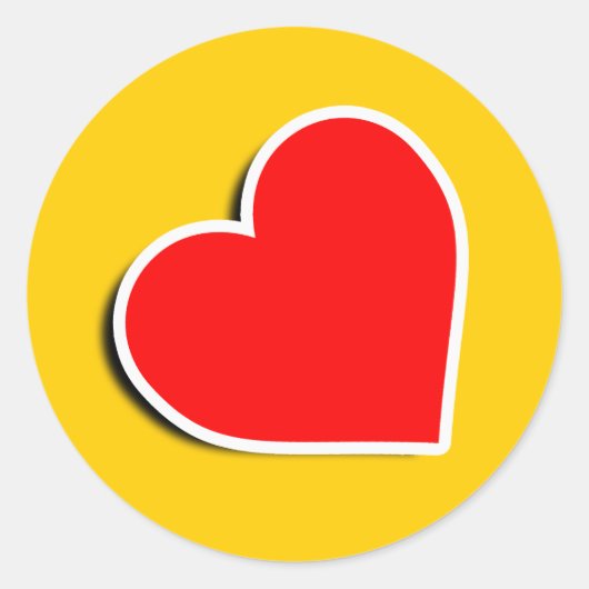 LEREN HART SYMBOOL 3D RONDE STICKER (Voorkant)