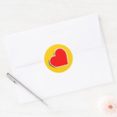 LEREN HART SYMBOOL 3D RONDE STICKER (Envelop)