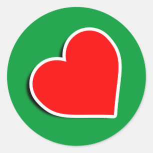LEREN HART SYMBOOL 3D RONDE STICKER