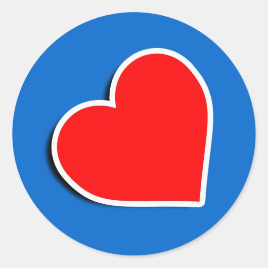 LEREN HART SYMBOOL 3D RONDE STICKER (Voorkant)