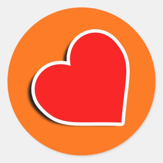 LEREN HART SYMBOOL 3D RONDE STICKER (Voorkant)