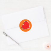 LEREN HART SYMBOOL 3D RONDE STICKER (Envelop)