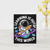 Leren is buiten deze wereld astronaut potlood kaart (Gele Bloem)