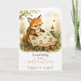 Leren Is Een Avontuur Vos Encouragement Kaart