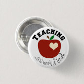 LEREN IS EEN "HARTEWERK" RONDE BUTTON 3,2 CM (Voorkant /achterkant)