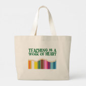 Leren is een hartverscheurend werk grote tote bag (Achterkant)