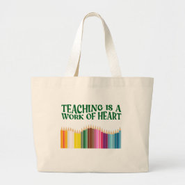 Leren is een hartverscheurend werk grote tote bag