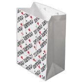 Leren is een hartverscheurend werk medium cadeauzakje (Voorkant Gekanteld)