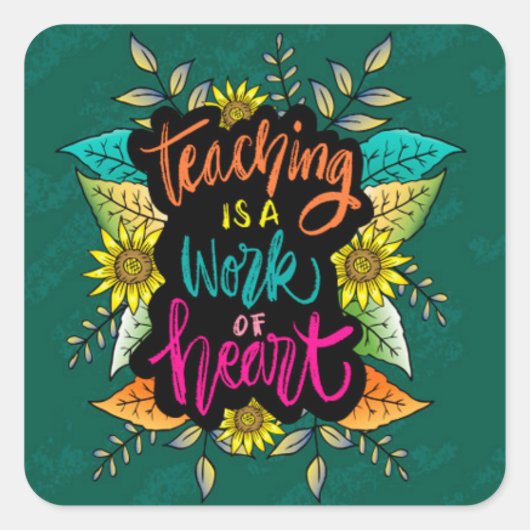Leren is een hartverscheurend werk vierkante sticker (Voorkant)