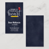 Leren is een hartverscheurend werk visitekaartje (Voorkant / Achterkant)