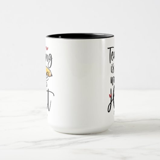 Leren is een kunstleraar mok (Midden)