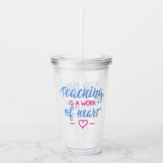 Leren is een kunstwerk acryl drinkbeker (Voorkant)