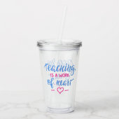 Leren is een kunstwerk acryl drinkbeker (Achterkant)