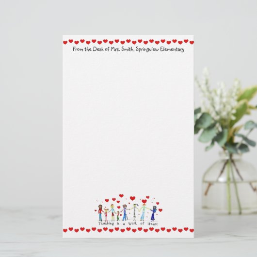 Leren is een kunstwerk briefpapier (Staand voorkant)