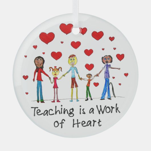 Leren is een kunstwerk glas ornament (Voorkant)