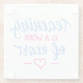 Leren is een kunstwerk glazen onderzetter (Achterkant)