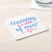 Leren is een kunstwerk kartonnen onderzetters (Schuin)