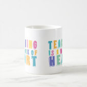 Leren is een kunstwerk koffiemok (Center)