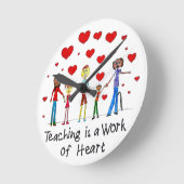 Leren is een kunstwerk ronde klok (Hoek)