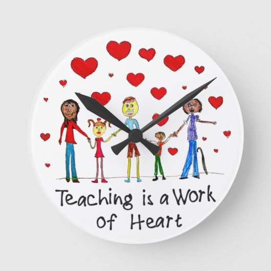 Leren is een kunstwerk ronde klok (Voorkant)