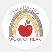 Leren is een kunstwerk ronde sticker (Voorkant)