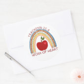 Leren is een kunstwerk ronde sticker (Envelop)