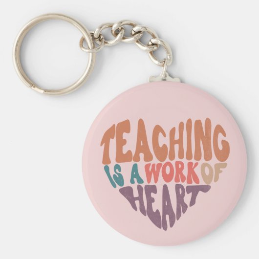 Leren is een kunstwerk van de hartleraar Woordkuns Sleutelhanger (Voorkant)