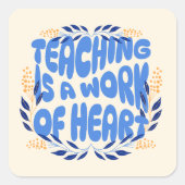 Leren is een kunstwerk vierkante sticker (Voorkant)