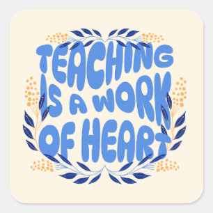 Leren is een kunstwerk vierkante sticker