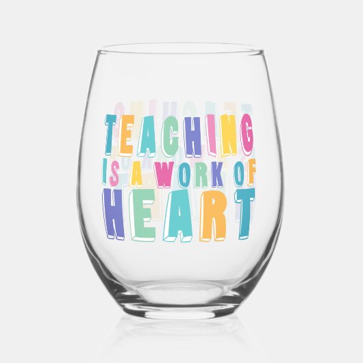 Leren is een kunstwerk wijnglas zonder voet (Voorkant)