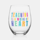 Leren is een kunstwerk wijnglas zonder voet (Achterkant)