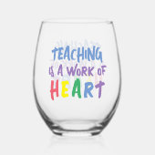 Leren is een kunstwerk wijnglas zonder voet (Voorkant)