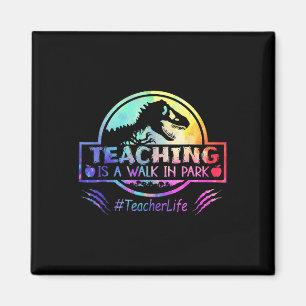 Leren is een loopje in Park Teacher Life Funny Mot Magneet