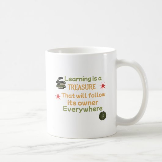 Leren is een schat. koffiemok (Rechts)