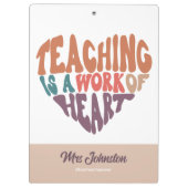 Leren is een werk van beste docent-cadeautje klembord (Achterkant)