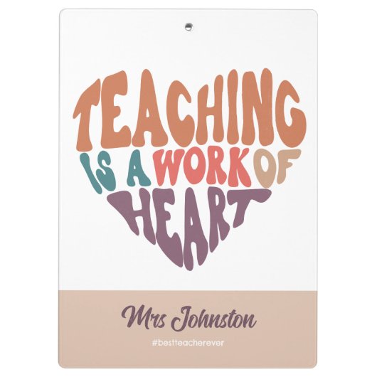 Leren is een werk van beste docent-cadeautje klembord (Achterkant)