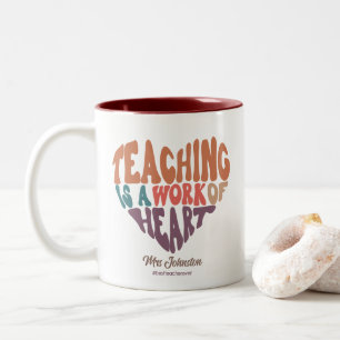 Leren is een werk van beste docent-cadeautje tweekleurige koffiemok
