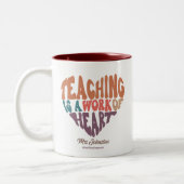Leren is een werk van beste docent-cadeautje tweekleurige koffiemok (Links)
