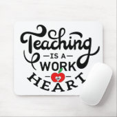 Leren is een werk van hart gewaardeerd voor leraar muismat (Met muis)