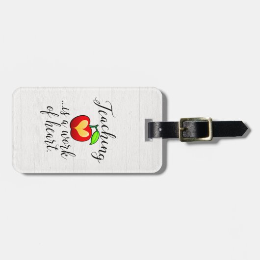 Leren is een werk van hartlerarenwaardering bagagelabel (Voorkant horizontaal)