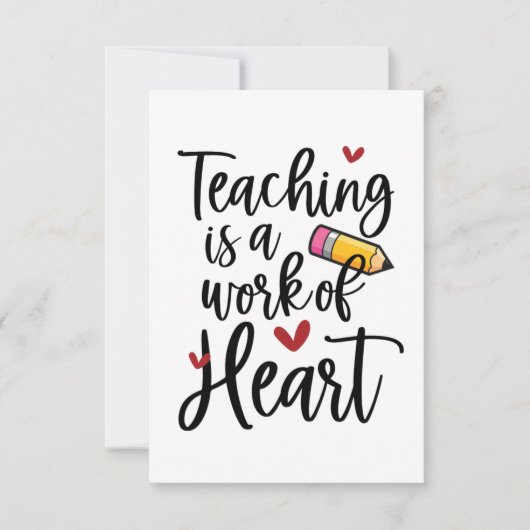 Leren is een werk van hartlerarenwaardering bedankkaart (Voorkant)