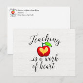 Leren is een werk van hartlerarenwaardering briefkaart (Voorkant / Achterkant)