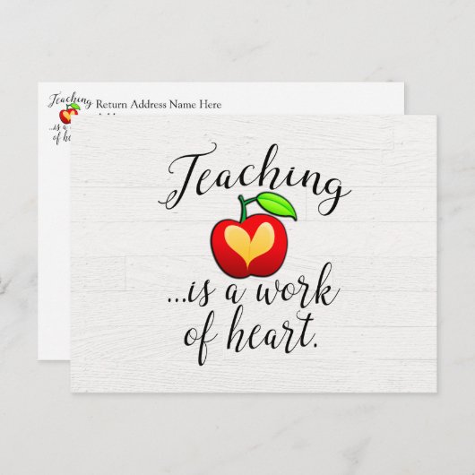 Leren is een werk van hartlerarenwaardering briefkaart (Voorkant / Achterkant)