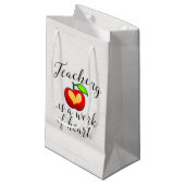 Leren is een werk van hartlerarenwaardering klein cadeauzakje (Voorkant Gekanteld)