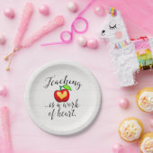 Leren is een werk van hartlerarenwaardering papieren bordje (Feest)