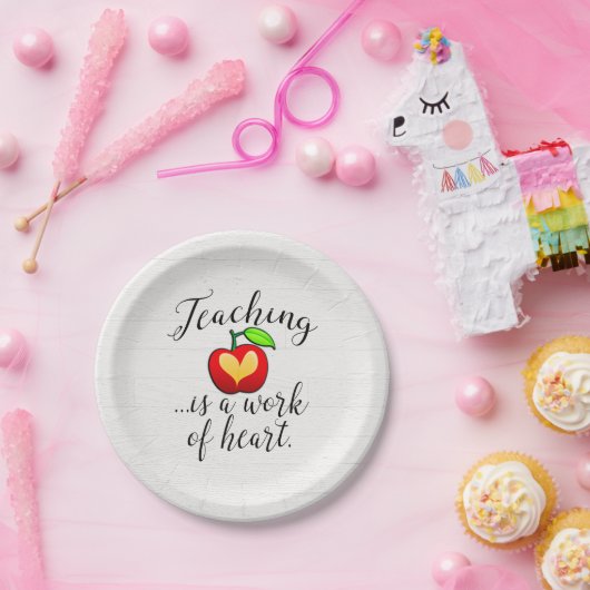 Leren is een werk van hartlerarenwaardering papieren bordje (Feest)