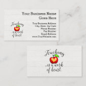 Leren is een werk van hartlerarenwaardering visitekaartje (Voorkant / Achterkant)