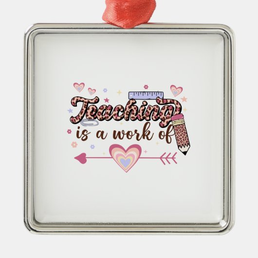 Leren is een werk van leraar metalen ornament (Voorkant)